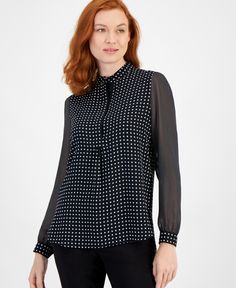 in stock Elegant Polka Dot Top For Fall, Elegant Polka Dot Tops For Work, Christmas Wear, Beauty Quizzes, Plus Size Designers, Holiday Trends, Plus Size Shopping, Baby Sale, Blouse Online