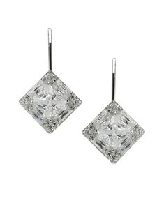 Sparkling Faceted Princess Cut Cz Earrings Will Add A Touch Of Sparkle To Any Outfit. Cubic Zirconia Stones Are Set In Brass Plated With Gleaming, Hypoallergenic Rhodium. Classic And Elegant! From The Bridesmaid Specialists At The Dessy Group. Shown In Cubic Zirconia. Princess Cut Earrings, Beach Wedding Accessories, Wedding Jewelery, Cut Earrings, Fancy Yellow Diamond, Bridal Fashion Jewelry, Stylish Earring, Special Jewelry, Brown Diamond