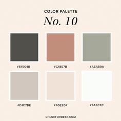 the color palette is neutral and has no 10 on it, but there are four different colors