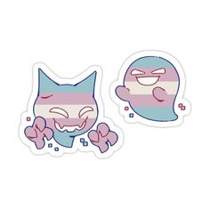 two stickers with the same face and one has an angry expression on its face