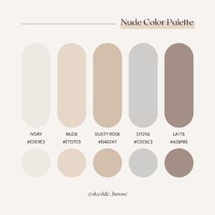 the nude color palette is shown with different shades