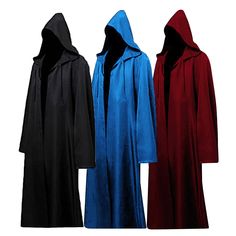 PRICES MAY VARY. Mens Halloween Witch Cosplay Robe Costume Adult Hooded Cloak Cape Made from high-quality twill fabric, our black hooded cloak is perfect for cosplay or costume parties. Including: only a hooded cloak The MultiSize design ensures a perfect fit for men of all sizes, and the hood adds an extra level of intrigue. Whether you're dressing up for a convention or a themed party, this hooded black cloak is sure to make a statement. Monk Robe Priest Cloak Halloween Costume Unisex Adult Tu Solid Color Costume For Halloween Party, Hooded Costume For Cosplay Events, Hooded Halloween Costume Outerwear, Long Sleeve Costumes For Winter Fantasy Events, Fitted Cotton Halloween Costume, Hooded Fall Costume For Costume Party, Cotton Halloween Cosplay Outerwear, Winter Long Sleeve Cosplay Costume For Fantasy Events, Cotton Outerwear For Halloween Cosplay