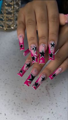 Nail Art Step By Step, Paznokcie Hello Kitty, Art Step By Step, Punk Nails, Long Acrylic Nail Designs, Her Nails, Long Acrylic Nails Coffin