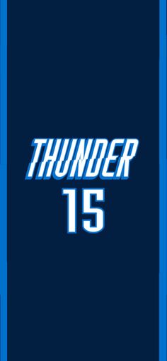 the thunder's logo is shown in blue and white