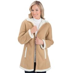 PRICES MAY VARY. Enjoy some cold weather coziness with this stylish polar fleece coat that features a sherpa lining for warmth and comfort Coat has a zippered front with sherpa trim detailing on the two pockets, cuffs and lining of the hood Easy-care, machine washable polyester Available in Beige, Purple, Black Cherry, Chocolate or Heather Grey| Imported| Sizes available in S (6-8) M(10-12), L(14-16), XL(18-20), and XXL(22-24) 
Collections Etc Women's Polar Fleece Sherpa Lined Zip Up Coat Beige Dark Blue Sweatshirt, Jacket Ideas, Big Sweaters, Collections Etc, Fleece Coat, Womens Fleece, Winter Outfits Women, Sherpa Lined, Polar Fleece