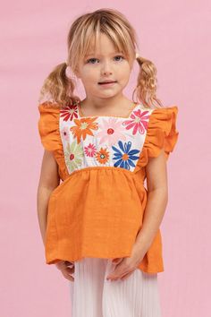 Babydoll Blouse, Boutique Style Outfits, Garden Girls, Trendy Boutique, Girls Blouse, Babydoll Top, Dressy Tops, Ruffle Sleeves