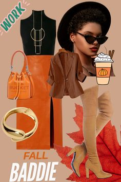 FALL OUTFIT IDEAS FOR WORK Outfit Ideas For Work, Fall Baddie, Orange Outfits, Orange Jumpsuit, Mock Turtle Neck, Fall Outfit Ideas, Winter Outfit Inspiration