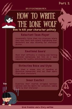 how to write the lone wolf character guide for kids and teens, part 2 by