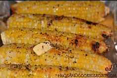 grilled corn on the cob with butter and seasoning