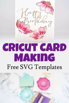 a birthday card making kit with the text, free svg templates for cricut cards