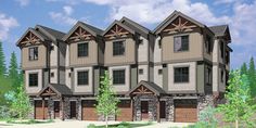 this is an artist's rendering of a row of townhouses in the woods