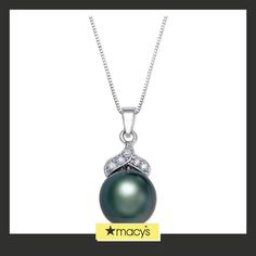 in stock Tahitian Pearl Necklace For Formal Wear, Tahitian Pearl Necklace For Formal Occasions, Tahitian Pearl Necklace For Formal Events, Tahitian Pearl Pendant Necklaces For Formal Occasions, Tahitian Pearl Round Pendant Necklace For Formal Occasions, Elegant Green Macy's Jewelry, Formal Tahitian Pearl Pendant Necklaces, Formal White Gold Jewelry With Tahitian Pearl, Tahitian Pearl Pendant Jewelry For Formal Occasions