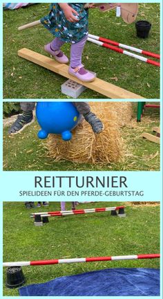 the instructions for how to make an obstacle with straw bales and plastic cups on it