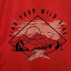 Sonoma Men's Red Nature / Outdoors / Hiking / Mountains Short Sleeve T-Shirt Size : L Tall Nwot - Washed But Never Worn Red Cotton Tops For Outdoor, Red Tops With Graphic Print For Outdoor, Red Graphic Print Top For Outdoor, Casual Red Shirt For Outdoors, Casual Red Shirt For Outdoor, Nature Journaling, Red Nature, Hiking Mountains, Mountain Shirt