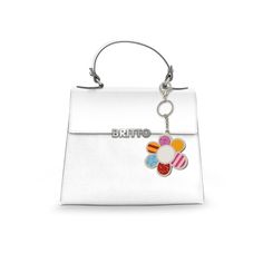 BRITTO KEYCHAIN - FLOWER POWER *Special New Release Price* Zinc Alloy, Nickel Plating with Enamel Color FillingDimensions: 3.00 inches x 3.00 inches x 0.125 inches Key Chain Ring and Bag Charm This accessory can be used as a keychain or a bag charm and arrives in beautiful packaging ready to enjoy or gift.