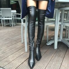 Pretty High-heeled Boots Women's Fashion High Boots PU Female Knee Boots Hot SFE003 · Mileg · Online Store Powered by Storenvy Pretty High Heels, Black Over The Knee Boots, Women's Motorcycle Boots, Cheap Boots, Slip On Boots, Boots Women Fashion, Black Boots Women, Women Boots, Motorcycle Boots