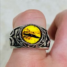 Yellow Eye Size 8 Ring Nwt Excellent Condition New Original Packaging Never Worn No Signs Of Use Non Smoking Home Size 8 Fully Functional Collectors Item Ships Same Day Or Next Day!!! Price Reduced!!! $25