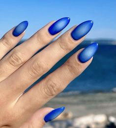 Aura Nails Blue, Blue Aura Nails, Blue Nail Ideas, Aura Nails, Blue Aura, Airbrush Nails, Summery Nails, Pretty Gel Nails