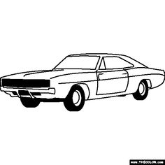 an old muscle car in black and white