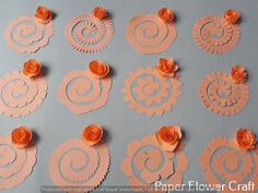 paper flowers are arranged on top of each other in the shape of circles and spirals