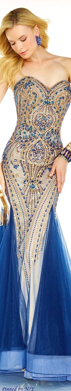 Alyce Paris 2016 Dress Gala, Beauty Flowers, Paris Blue, Long Formal Dress, Alyce Paris, Elegant Ladies, Blue Stones, فستان سهرة, Amazing Outfits