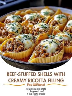 The Pioneer Woman - Ree Drummond 👩‍🍳 | Beef-Stuffed Shells with Creamy Ricotta Filling | Facebook