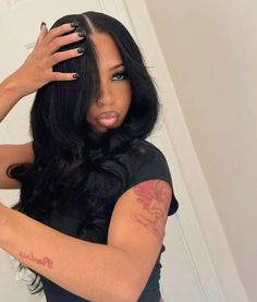 Jet Black Quick Weave, Jet Black Hair Black Women, Black Hair Black Women, Jet Black Wig, Black Hair Wigs, Hair Black Women, Jet Black Hair, Black Wig, Hair Black