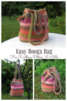 the bag is knitted and ready to be used as a purse or handbag