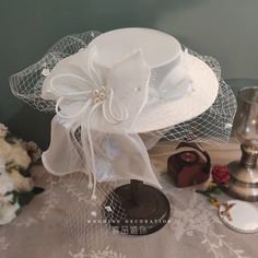 a white hat on top of a table