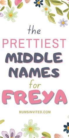 the prettiest middle names for freeza is shown in this postcard design