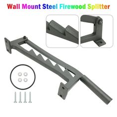 wall mount steel firewood spliter with screws and mounting kit for wood stove