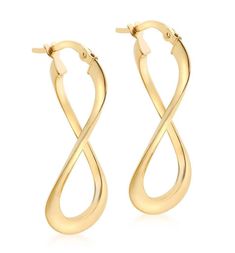 Infinity Figure Eight Hoop Earrings by Kury - Available at SHOPKURY.COM. Free Shipping on orders over $200. Trusted jewelers since 1965, from San Juan, Puerto Rico. Creole Earrings, Yellow Gold Earrings, Jewelry Accessories Ideas, Earrings Metal, Figure 8, Yellow Gold Earring, Gold Yellow, Amazon Fashion, Michael Kors Watch