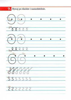 an exercise sheet with numbers and letters for writing the letter s in cursive handwriting