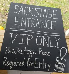 a sign that says backstage entrance, visa only, back stage pass and required for entry