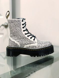 Drawing On Doc Martens, White High-top Platform Boots For Streetwear, White High-top Platform Boots With Lug Sole, White Platform Boots For Streetwear, White Platform Boots With Lug Sole For Streetwear, White High Ankle Platform Boots, White Ankle Boots For Streetwear, White High Ankle Boots For Streetwear, White High Ankle Platform Boots With Lug Sole