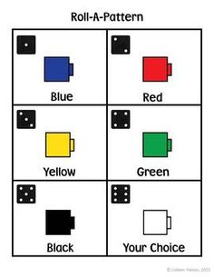 four squares with different colors and numbers on them, all arranged in the same pattern