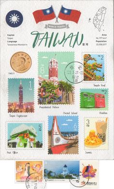 stamps with different countries on them