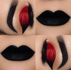 Makeup Bibir, Winter Eye Makeup, Maquillage Goth, Makeup Zombie, Makeup Cantik, Make Up Designs, Drag Make-up, Smink Inspiration