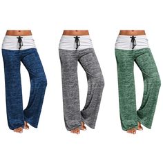 Stay comfy all day long in the Women's Ultra Soft Casual Pants. Trust us when we say you'll want to wear these pants every day! Super comfy & stretchy, featuring a mid-waist fit and boot-cut leg. Perfect for everyday casual wear, or for fitness such as cardio, yoga, and dance. Highlights: Style: Women’s flare pants Closure: Drawstring Material: Polyester, Cotton Size Chart: SIZE WAIST HIP INSEAM Small 30” 36” 30” Medium 32” 38” 30.5” Large 34” 39” 30.5” X-Large 36” 40” 30.5” XX-Large 38” 42” 31” Wide Leg Yoga Pants, Cotton Sweatpants, High Waist Yoga Pants, Loose Trousers, Sports Trousers, Yoga Pant, Wish Shopping, Women Pants Casual, Lounge Pants