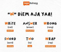 the different types of words are shown in this graphic style, with orange and black lettering