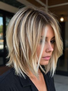 Chin Length Hair With Layers Straight, Longer Pixie, Angled Bob Haircuts, Chin Length Haircuts, Haircut 2024, Fall Forward, Taper Fade Haircut, Bob Haircut For Fine Hair