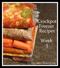 there is a bag full of vegetables and meats on top of each other with the words vegetable beef soup for the crockpot