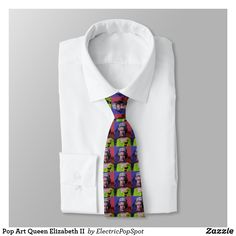 Pop Art Queen Elizabeth II Elizabeth Ii, Queen Elizabeth, Necktie, Shades Of Green, Design Your Own