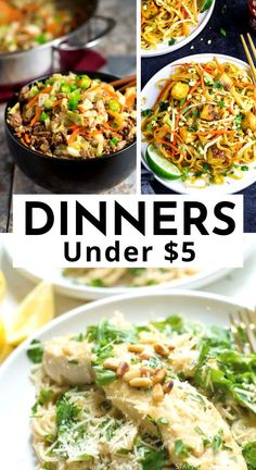 dinners under $ 5 are served with rice and vegetables