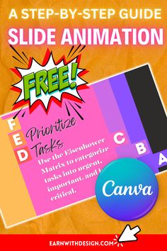 Cover image for Canva slide animation tutorial, teaching users how to make captivating animations in an easy-to-follow way. Canva Animation, Canva Tutorials, Eisenhower Matrix, Animation Tutorial, Canva Tutorial, Canva Design, Content Creators, Easy Peasy, Business Owners