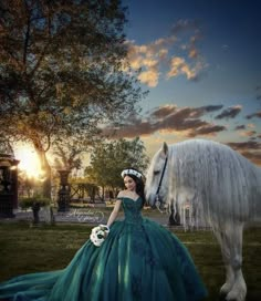 Photoshoot Ideas Desert, Green Quince Dress, Emerald Green Quinceanera Theme, Quince Picture Ideas, Quinceañera Photoshoot Ideas, Quince Photoshoot Ideas, Emerald Green Quinceanera, Green Quinceanera Theme, Quince Photoshoot