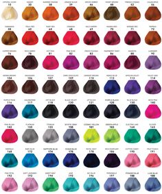 Hair Dye Color Chart, Adore Semi Permanent Hair Color, Hair Color List, Adore Hair Dye, Hair Color Names, Dyed Curly Hair, Hair Color Unique, Hair Color Chart, Dyed Hair Inspiration