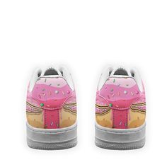 Strawberry Frosted Donut Custom Sneakers TT15 All of our Air Sneakers styles are custom-made-to-order and handcrafted to the highest quality standards. High-quality rubber sole for traction and exceptional durability Lace-up closure for a snug fit. Material: Microfibre leather: chemical & abrasion resistance, anti-crease, aging resistance Please allow 7-10 business days to receive a tracking number while your order is hand-crafted, packaged and shipped from our facility. View more Donut Shoes Cu Strawberry Frosted Donut, Donut Shoes, Adventure Time Cakes, Sneakers Air Force, Adventure Time Princesses, Winnie The Pooh Cartoon, Air Force 1 Shoes, Air Sneakers, Strawberry Frosting