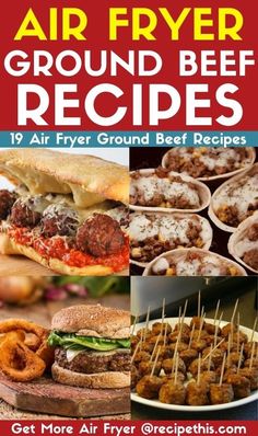 the cover of air fryer ground beef recipes