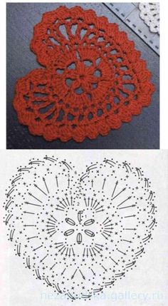 crocheted doily pattern with two different designs